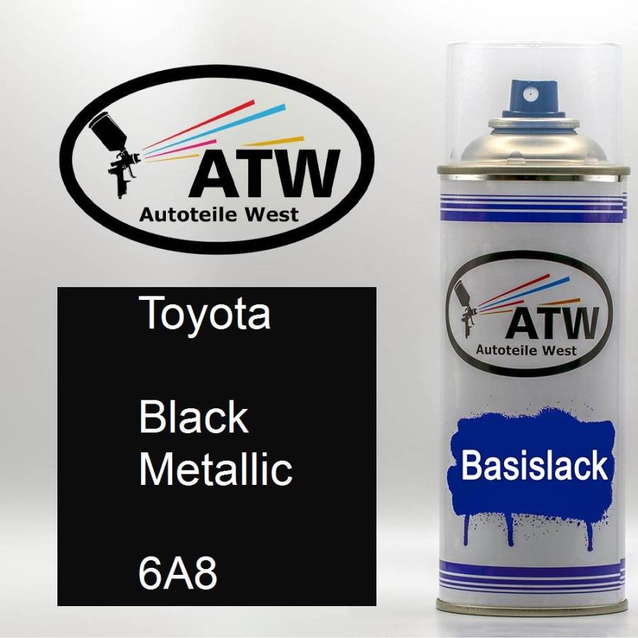 Toyota, Black Metallic, 6A8: 400ml Sprühdose, von ATW Autoteile West.